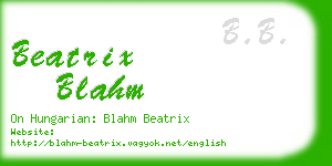 beatrix blahm business card